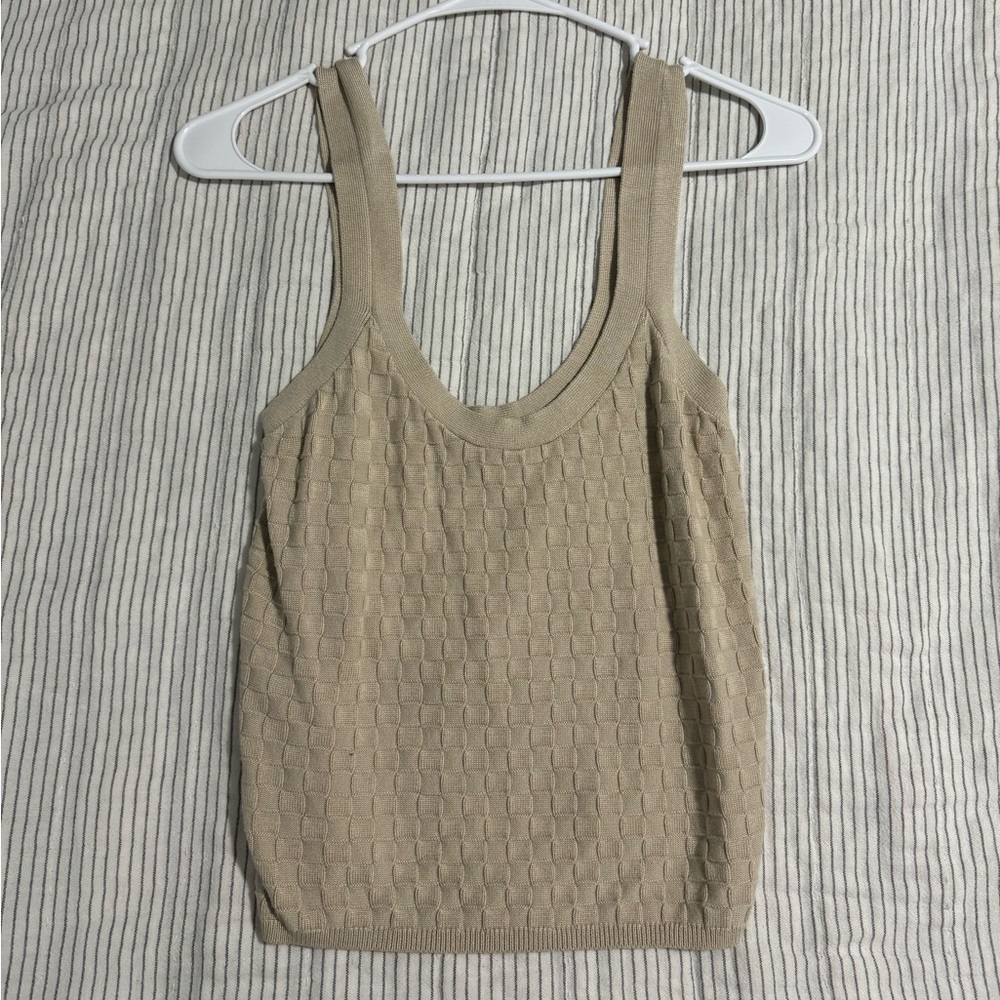 Women's Checkered Slim Scoopneck Tank